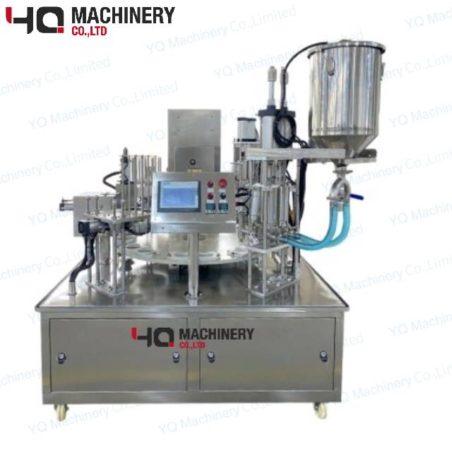 Rotary Cup Filler And Sealer For Honey Jam Ketchup Chili Sauce Tray Filling Machine